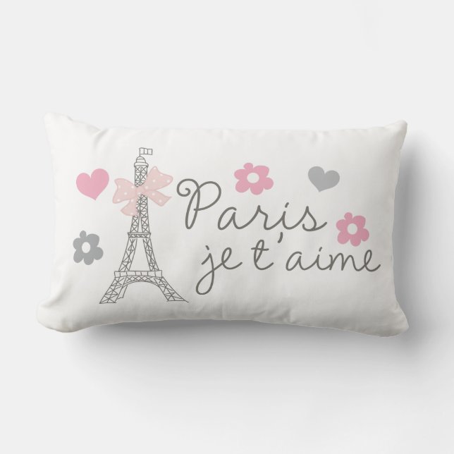 Paris Je T'aime Lumbar Cushion (Front)