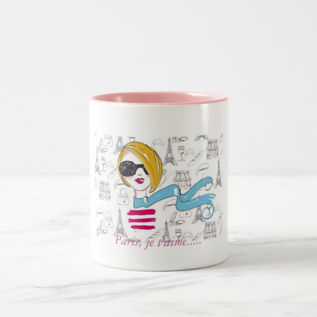 Paris, je t'aime..... Two-Tone coffee mug (Center)