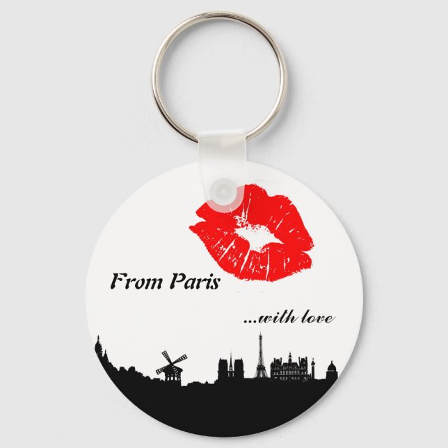 Paris Key Chain, with love Ring (Front)