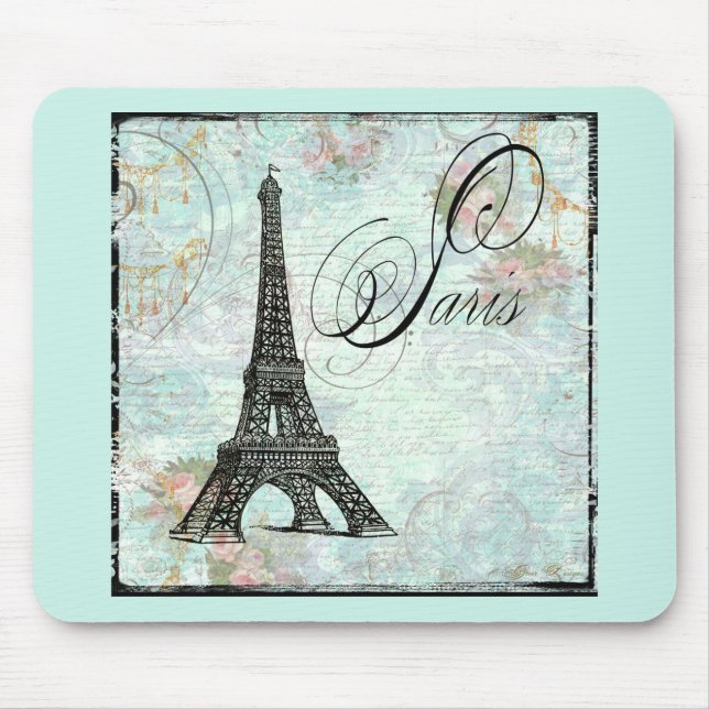 Paris La Tour Eiffel French Design Mouse Pad (Front)