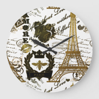 Paris: La Tour Eiffel Large Clock