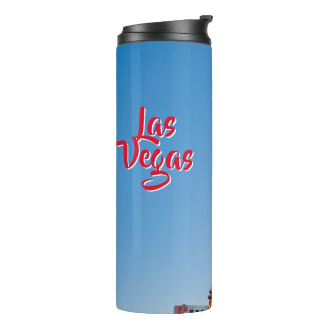 Paris Las Vegas at dusk  Stainless Steel Water Bot Thermal Tumbler (Rotated Left)