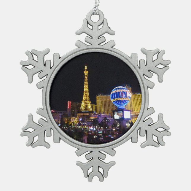 Paris Las Vegas Hotel & Casino #3 Snowflake Pewter Christmas Ornament (Front)