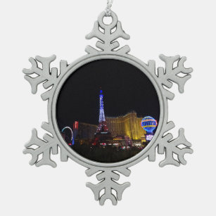 Paris Las Vegas Hotel & Casino #6 Snowflake Pewter Christmas Ornament