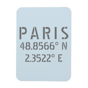 Paris Latitude & Longitude Magnet