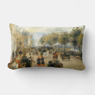 Paris, Le Quai Malaquais, by Renoir Lumbar Cushion