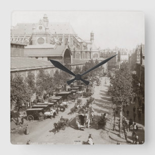 Paris: Les Halles, C1900 Square Wall Clock