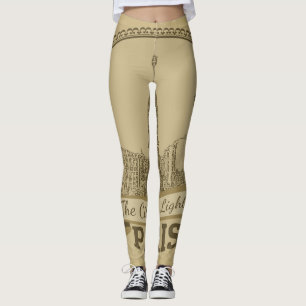 Paris Lights: Vintage Landscape Postcard Leggings