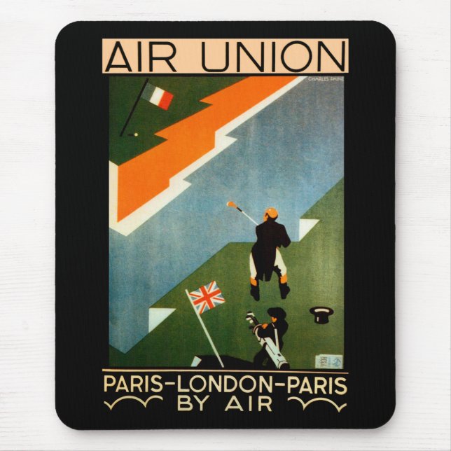 Paris - London - Paris by Air Mouse Pad (Front)