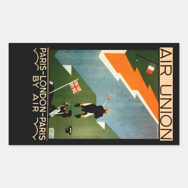 Paris - London - Paris by Air Rectangular Sticker (Front)