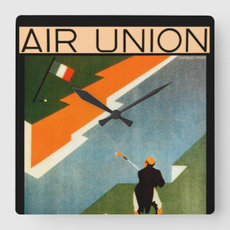 Paris - London - Paris by Air Square Wall Clock