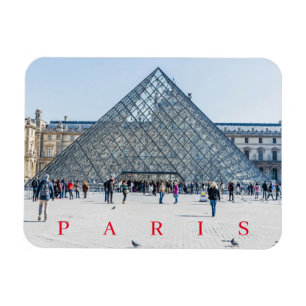 Paris Louvre Museum Pyramid view fridge magnet