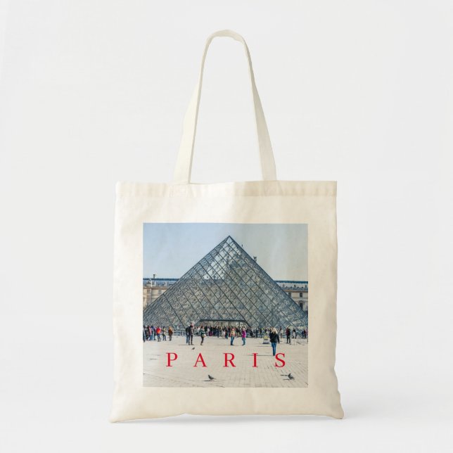 Paris Louvre Pyramid view tote bag (Front)