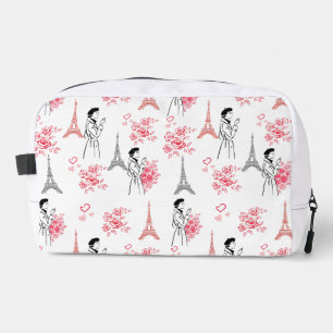 Paris Love Pattern – Eiffel Tower & Roses Seamless Dopp Kit