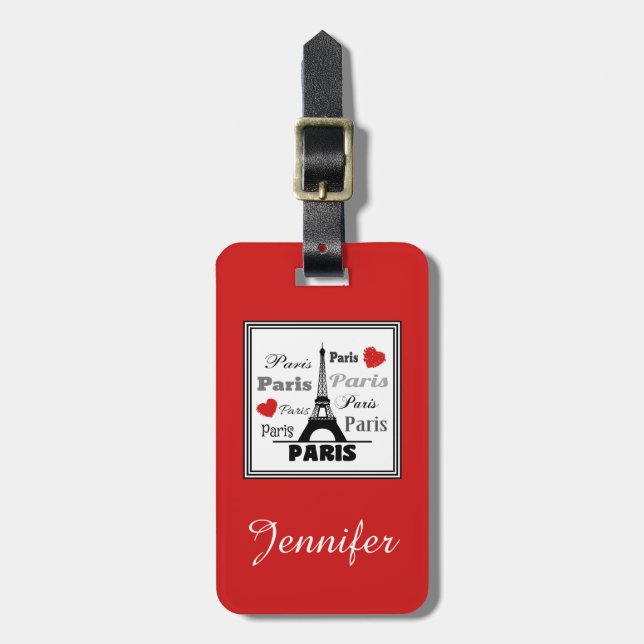 Paris Luggage Tag (Front Vertical)