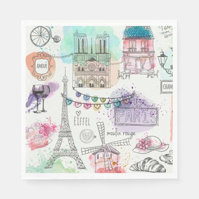 Paris Luncheon Paper Napkins (Front)