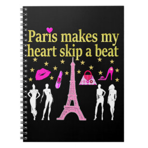PARIS MAKES MY HEART SKIP A BEAT SPIRAL NOTEBOOK