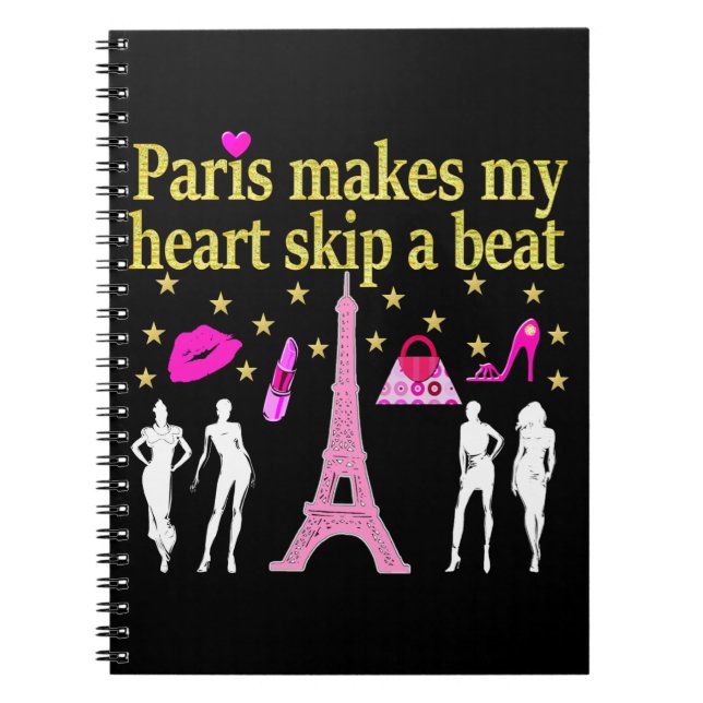 PARIS MAKES MY HEART SKIP A BEAT SPIRAL NOTEBOOK (Front)