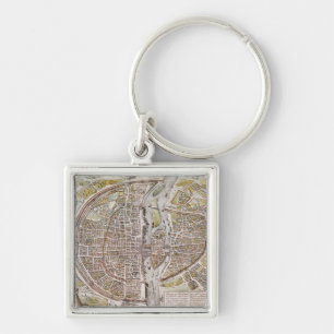 PARIS MAP, 1581 KEY RING