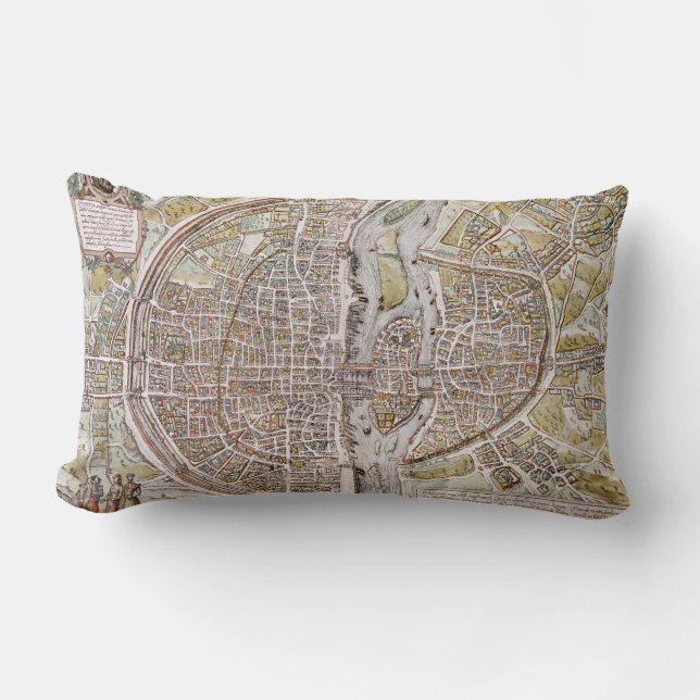 PARIS MAP, 1581 LUMBAR CUSHION (Front)