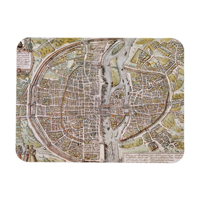 PARIS MAP, 1581 MAGNET (Horizontal)