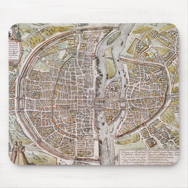 PARIS MAP, 1581 MOUSE PAD (Front)