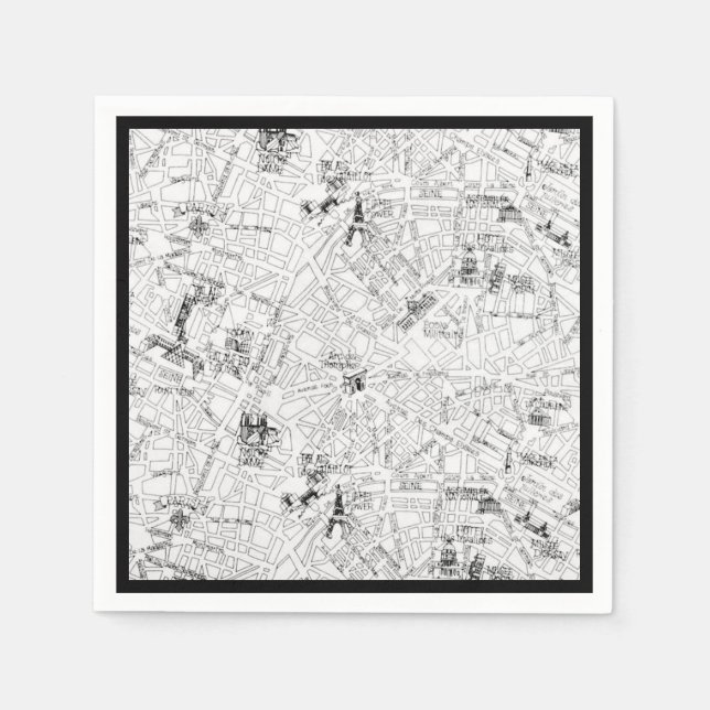 Paris Map Napkin (Front)