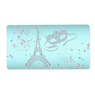 Paris Masquerade Party Water Bottle Labels