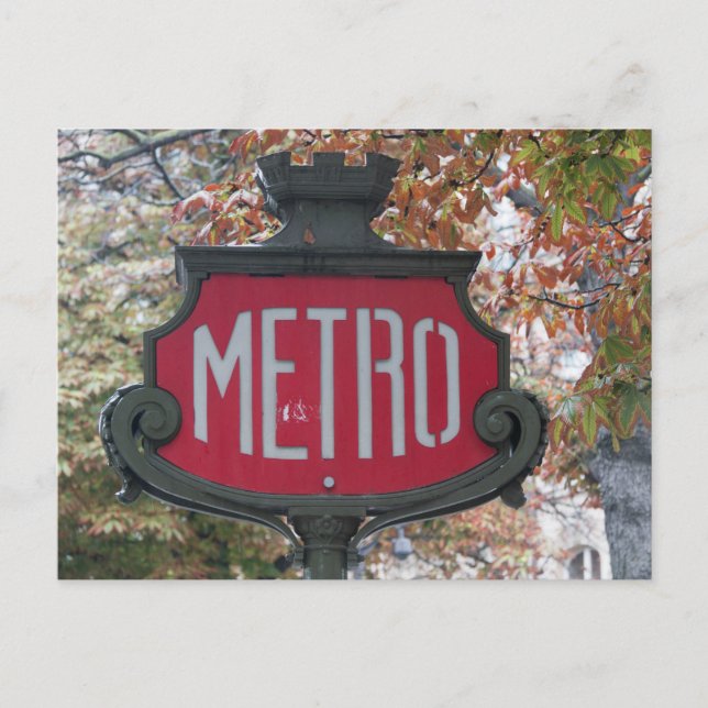 Paris Métro Sign at Franklin D. Roosevelt Postcard (Front)