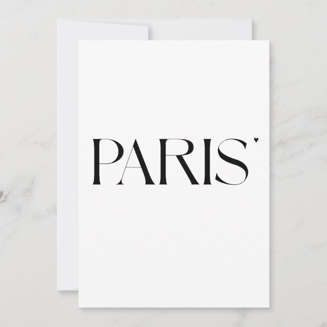 Paris - minimalistic typography card (Front)