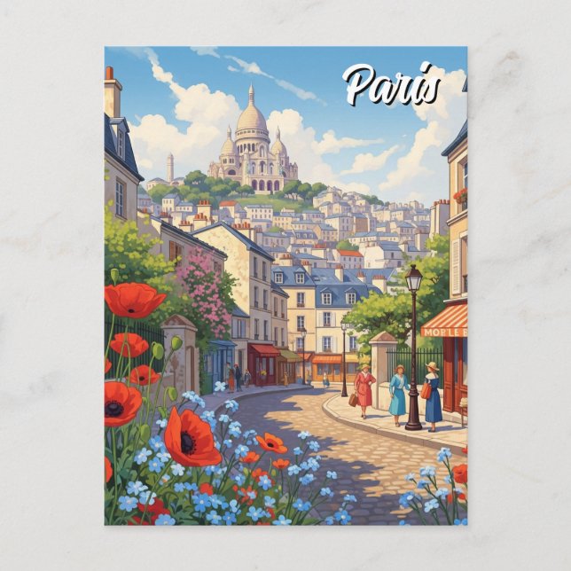 Paris Montmartre Postcard (Front)