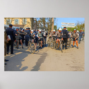 Paris-Nice Cyclists Auxerre Yonne France 1933 Poster