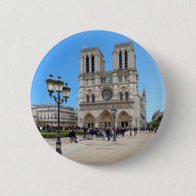 PARIS Notre Dame 6 Cm Round Badge (Front)