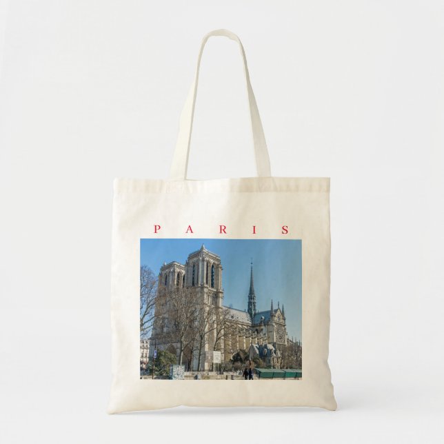 Paris Notre Dame Cathedral view tote bag (Front)