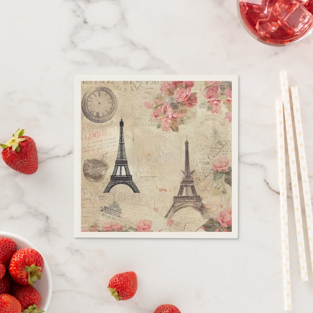 Paris Oh-la-la Vintage Pattern  Napkin (Insitu)
