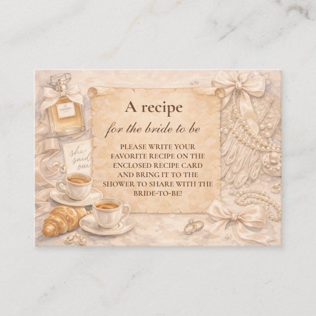 Paris Oui Bridal Shower Enclosure Card (Front)
