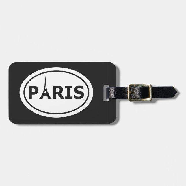 Paris - Oval Logo Luggage Tag (Front Horizontal)