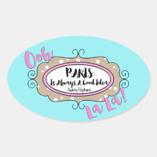 "Paris" Oval Sticker
