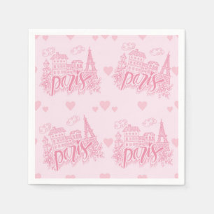 Paris Paper Napkins, Eiffel Tower Party Supplies Napkin