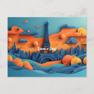 Paris Paper Quilling Travel Postcard