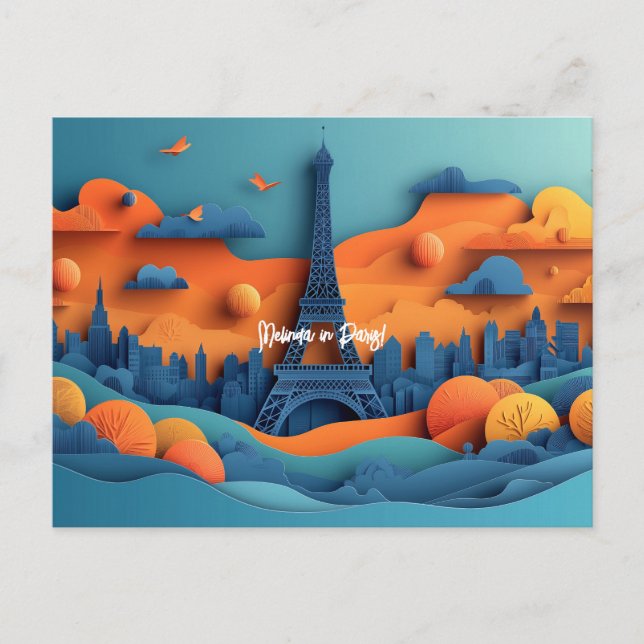 Paris Paper Quilling Travel Postcard (Front)