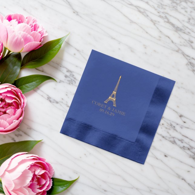Paris Passport Foil Napkins (Insitu (Wedding))