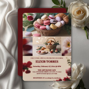 Paris Patisseries Macaroons Magazine Themed Invitation