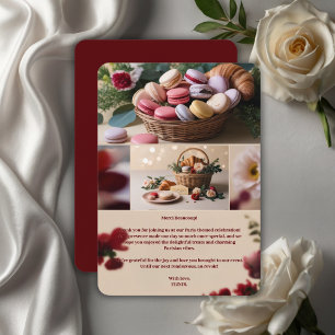 Paris Patisseries Macaroons Magazine Themed Thank You Card