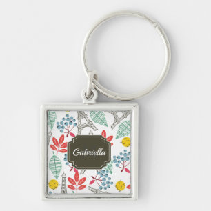 Paris Pattern Key Ring