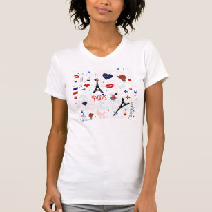 Paris pattern with Eiffel Tower T-Shirt