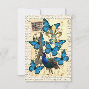 Paris, peacock and butterflies