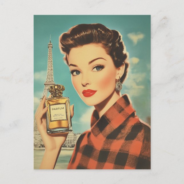 Paris Perfume Ad Elegance Postcard (Front)