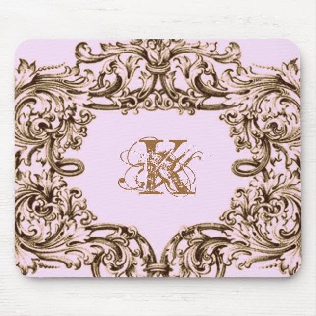 PARIS PINK BAROQUE CUSTOMIZABLE PAD MOUSE PAD (Front)