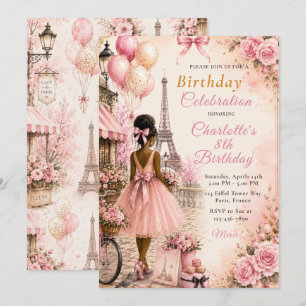 Paris Pink Birthday Party Invitation